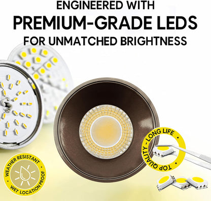 P-7102 4 Inch Millwork Trimless Round Bronze 32-20W, 3000-2000 Lumens 5CCT Recessed Light
