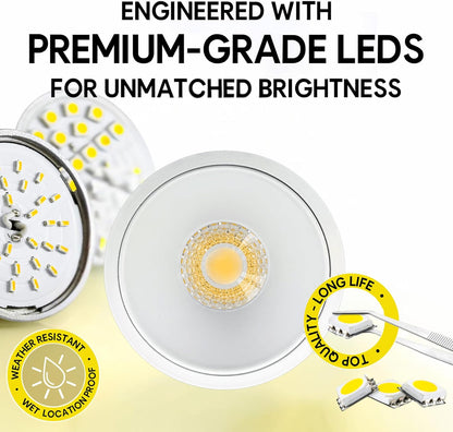 P-7064 2 Inch Millwork Trimless Round White HO 14-8W, 1200-750 Lumens 5CCT Recessed Light