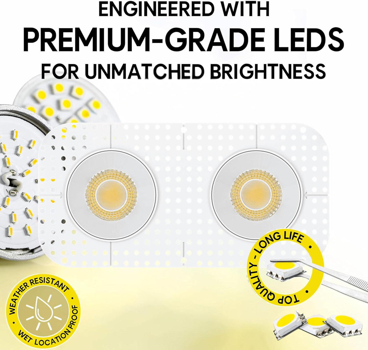 P-7456 4 inch Trimless 2 Head Round White, 30/44W, 3200/4800 Lumens, 5CCT Recessed Light