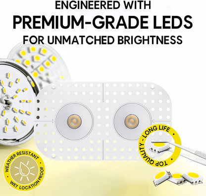 P-7404 2 inch Trimless 2 Head Round White HO, 28/40W, 2400/3400 Lumens, 5CCT Recessed Light