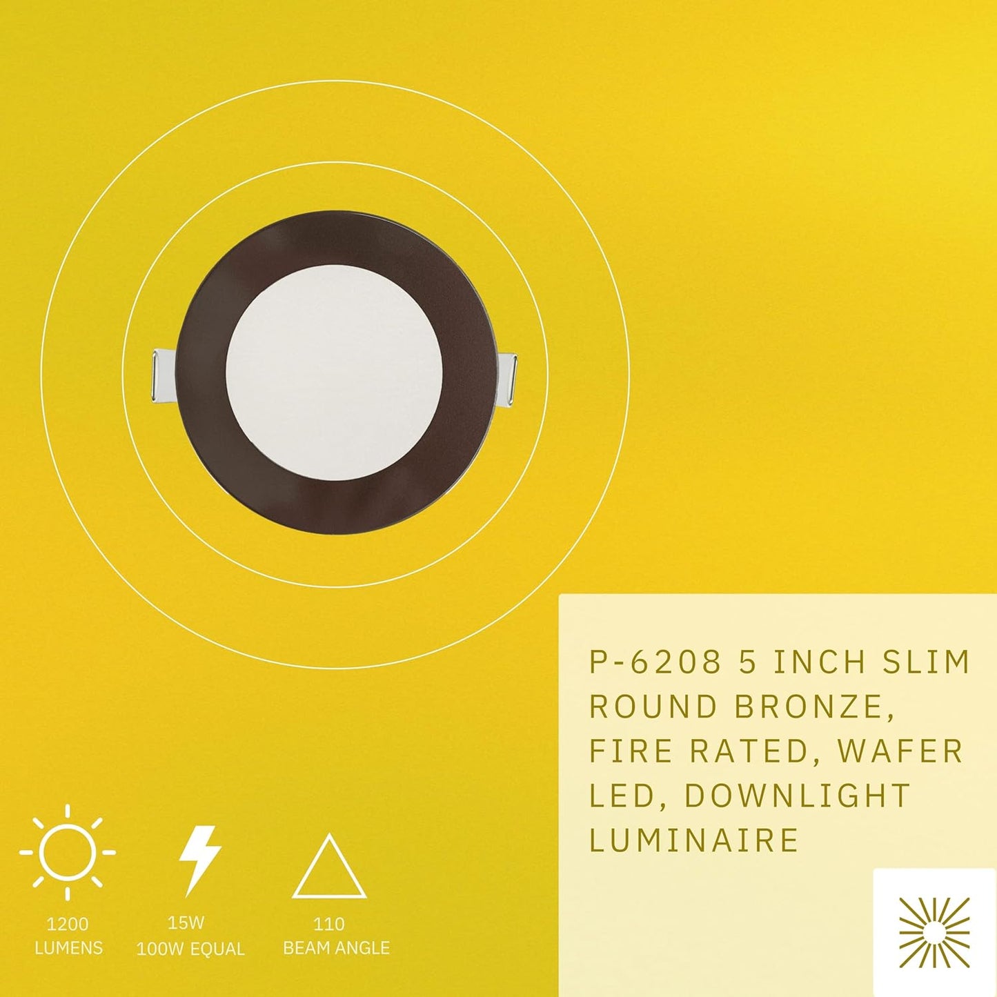 P-6208 5 Inch Round Bronze 15W 1200 Lumens 5CCT Slim Light