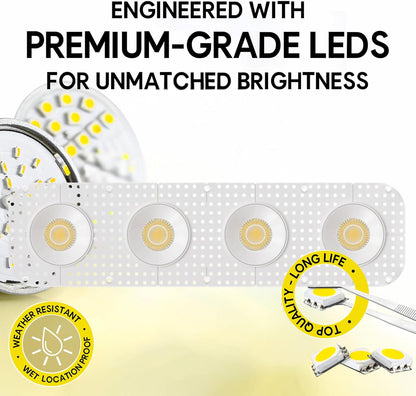 P-7415 3 inch Trimless 4 Head Round White 36W, 3400 Lumens, 5CCT Recessed Light