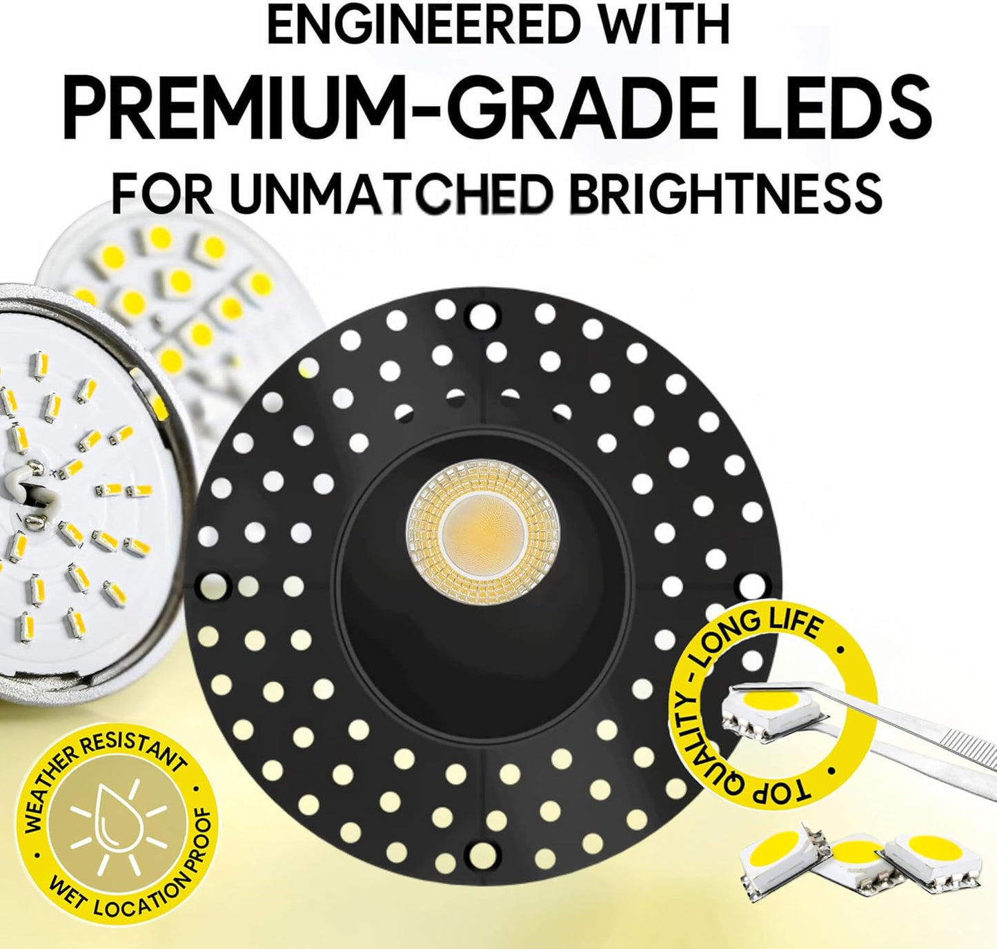 P-7503 3 inch Trimless Round Wall-Wash Black HO, 15/20W, 1400/2100 Lumens, 5CCT Recessed Light