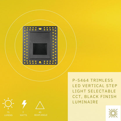 P-5464 Trimless Black 3W 75 Lumens 5CCT Vertical Step Lights