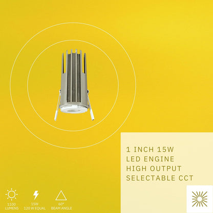 P-6504 1 Inch Engine High-Output, 15 Watts, 1100 Lumens 5CCT Recessed Light