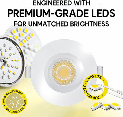 P-7516 3 inch Regress Gimbal Round White HO, 24W, 2100 Lumens, 5CCT Recessed Light