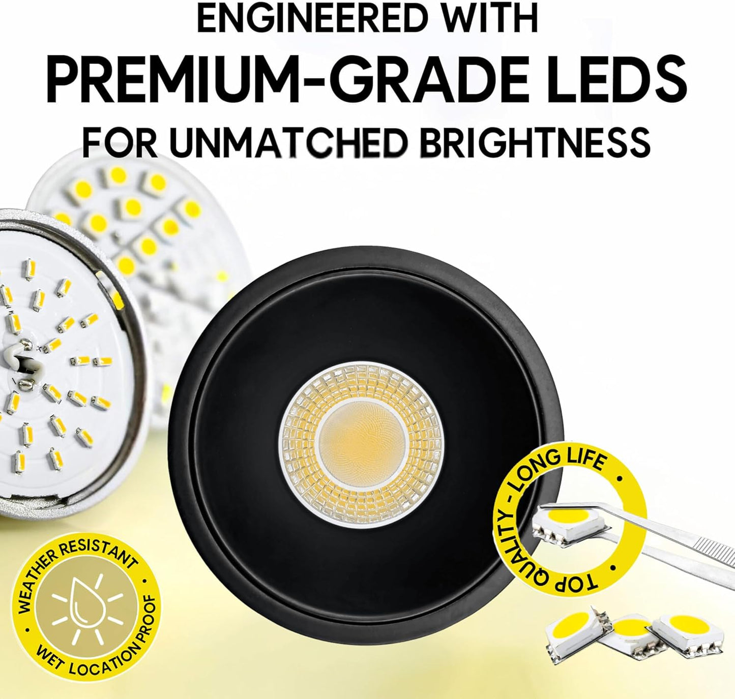 P-7085 3 Inch Millwork Trimless Round Black HO 24W, 2100 Lumens 5CCT Recessed Light Non-IC