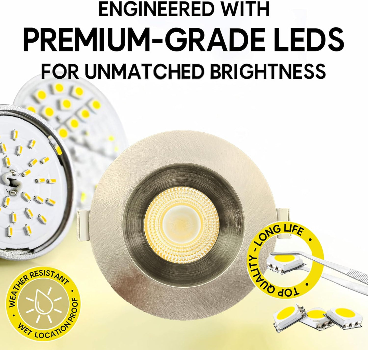 P-7130 3.5 inch Round Brushed Nickel 15-9W, 1400-900 Lumens 5CCT Recessed Light