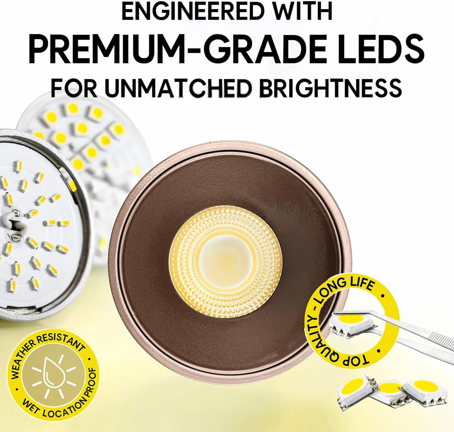 P-7154 3.5 Inch Millwork Trimless Round Bronze HO 18-30W, 1700-2700 Lumens 5CCT Recessed Light