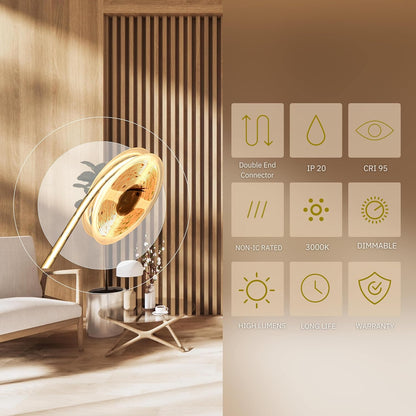 P-6397 COB LED Tape Light 18 WATTS, 564 Ft-1850 M Lumens Warm White 3000k Strip Lights