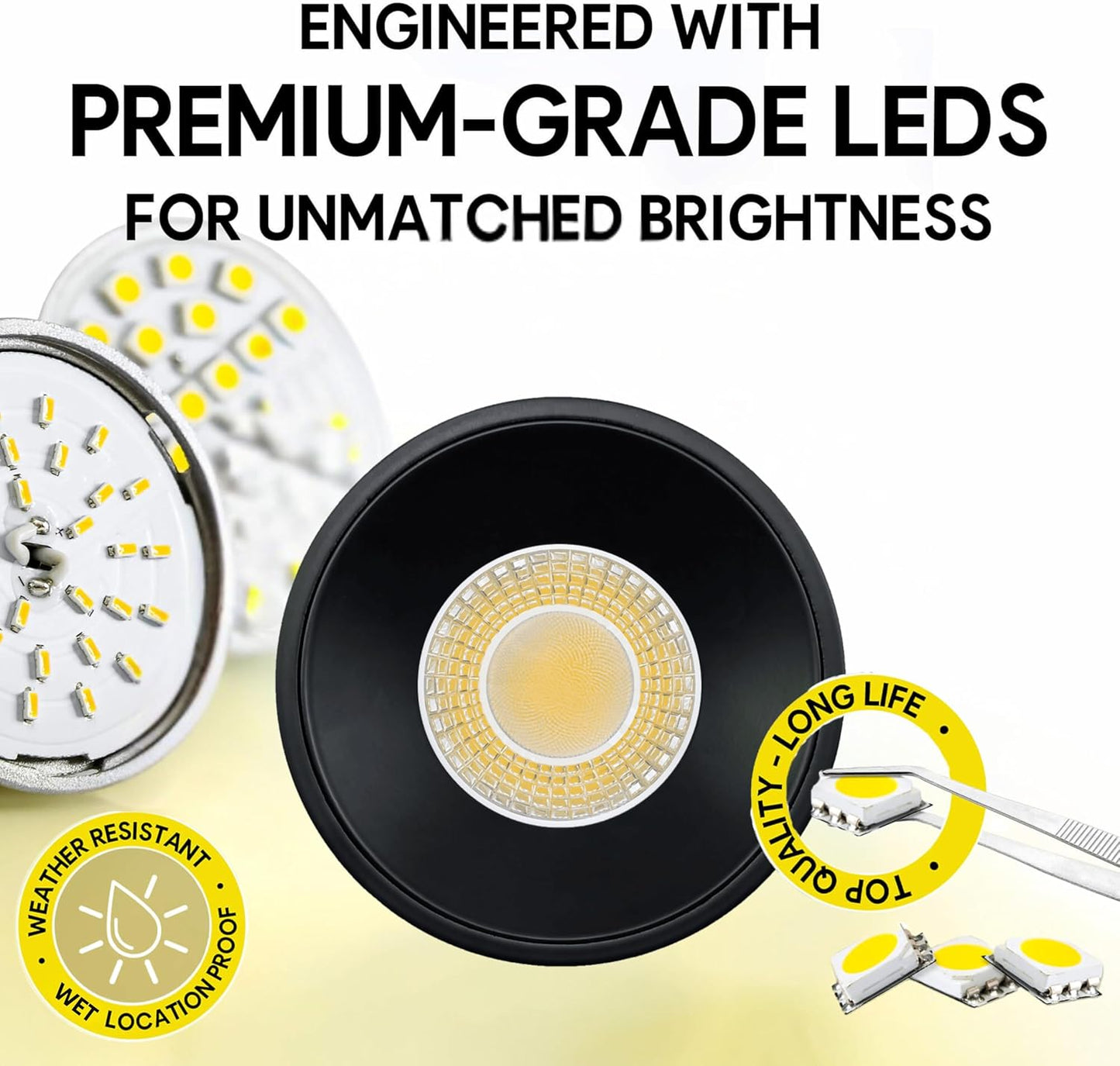 P-7096 4 Inch Millwork Trimless Round Black 15-9W, 1550-950 Lumens 5CCT Recessed Light