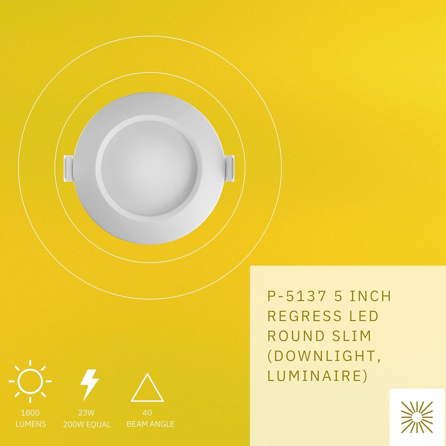 P-5137 5 Inch Round White 23W 1800 Lumens 5CCT Slim Light