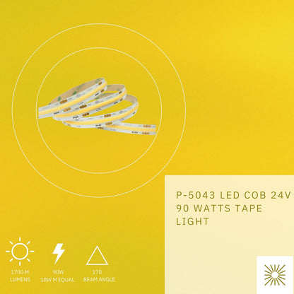 P-5043 COB LED 90W 1700M Lumens Super White 5000k Tape Light