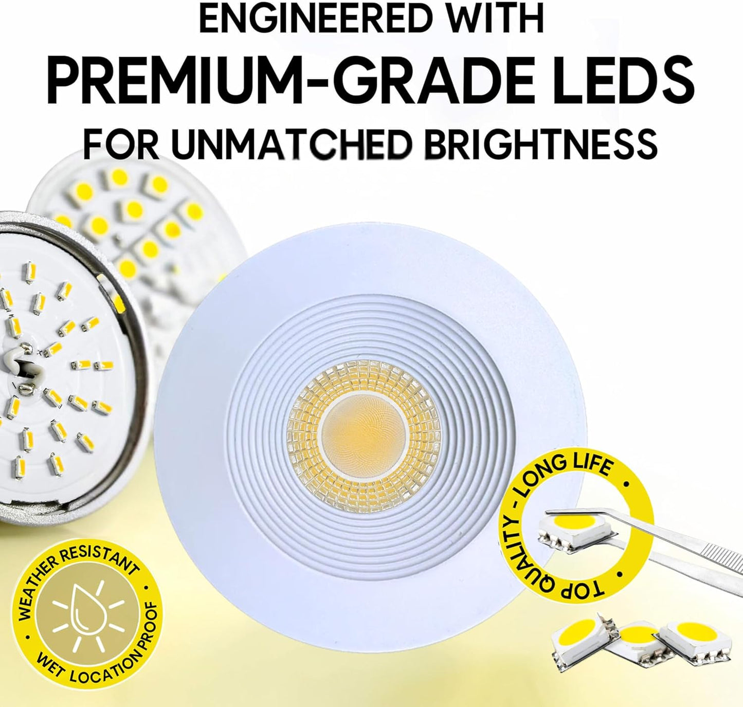 P-7481 3 inch Baffle Round White HO, 24W, 2100 Lumens, 5CCT Recessed Light