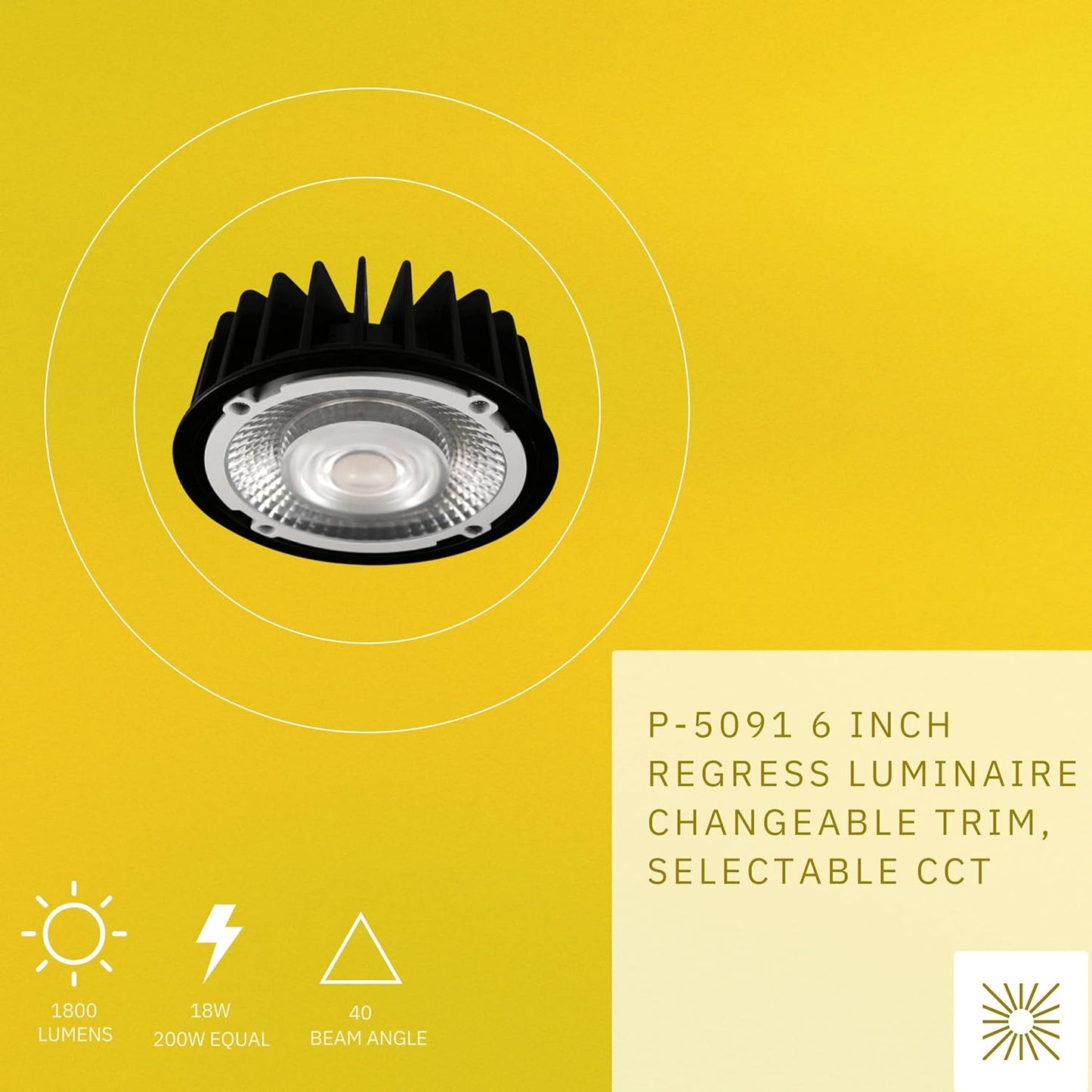 P-5091 6 Inch 24W 1800 Lumens 5CCT Light Engine