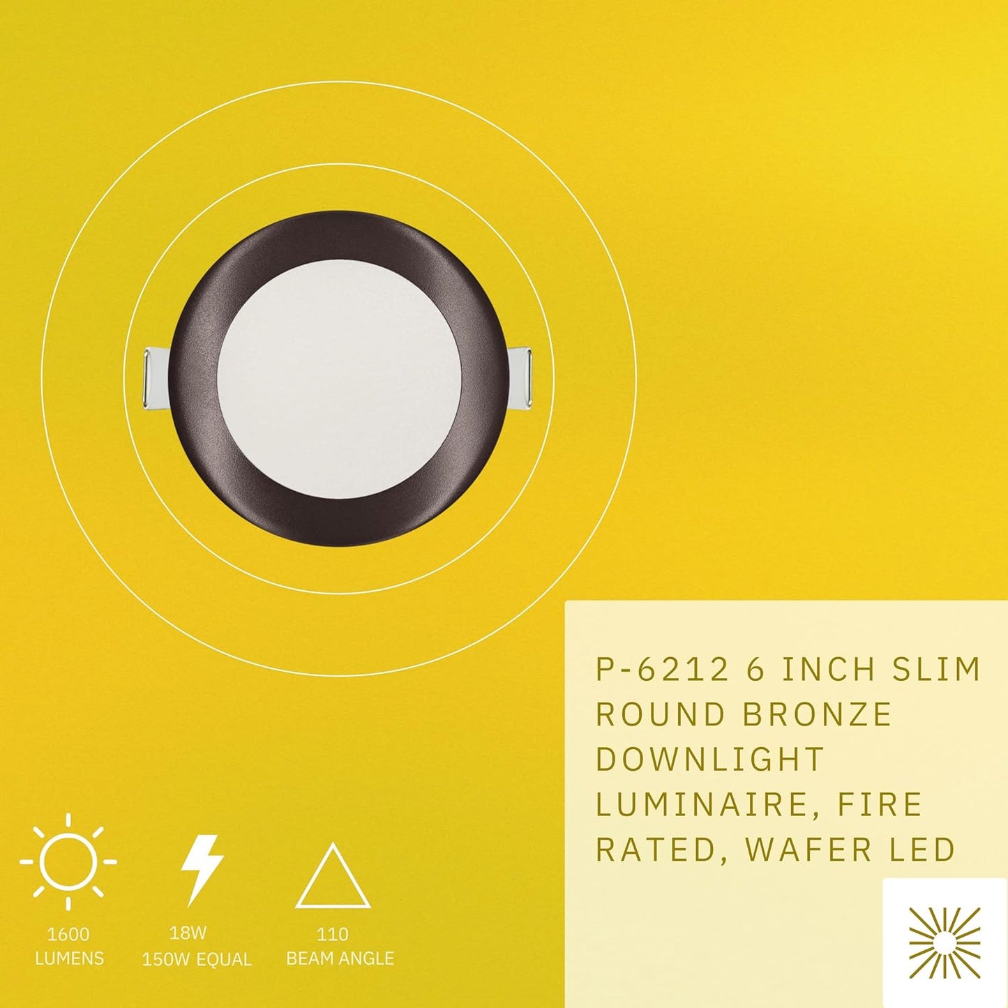 P-6212 6 Inch Round Bronze 18W 1600 Lumens 5CCT Slim Light