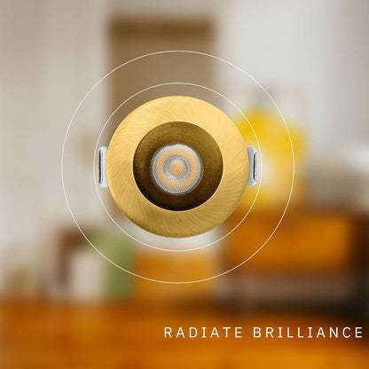 P-6520 1 Inch Round Brushed Brass Smooth High-Output, 15 Watts, 1100 Lumens 5CCT Recessed Light