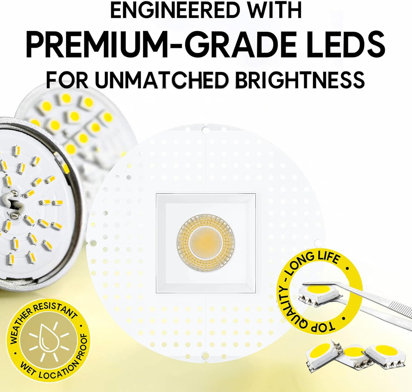 P-7469 4 inch Trimless Single Head Square White HO, 20/32W, 2000/3000 Lumens, 5CCT Recessed Light