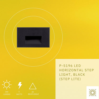 P-5196 Black 5W 200 Lumens Cool White 4100k Horizontal Step Lights