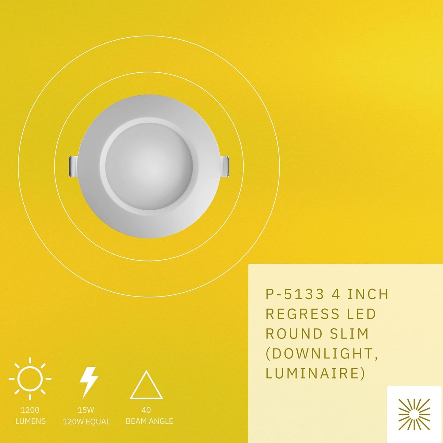 P-5133 4 Inch Round White 15W 1200 Lumens 5CCT Slim Light