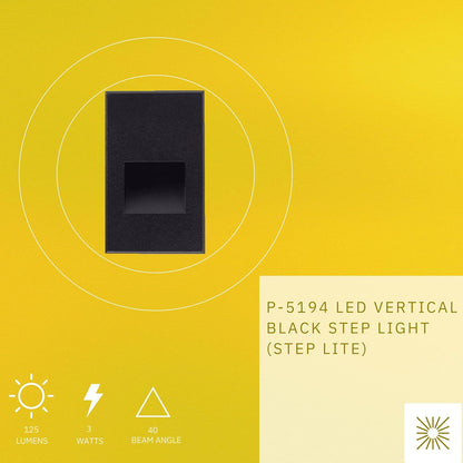P-5194 Black 3W 125 Lumens Super White 5000k Vertical Step Lights