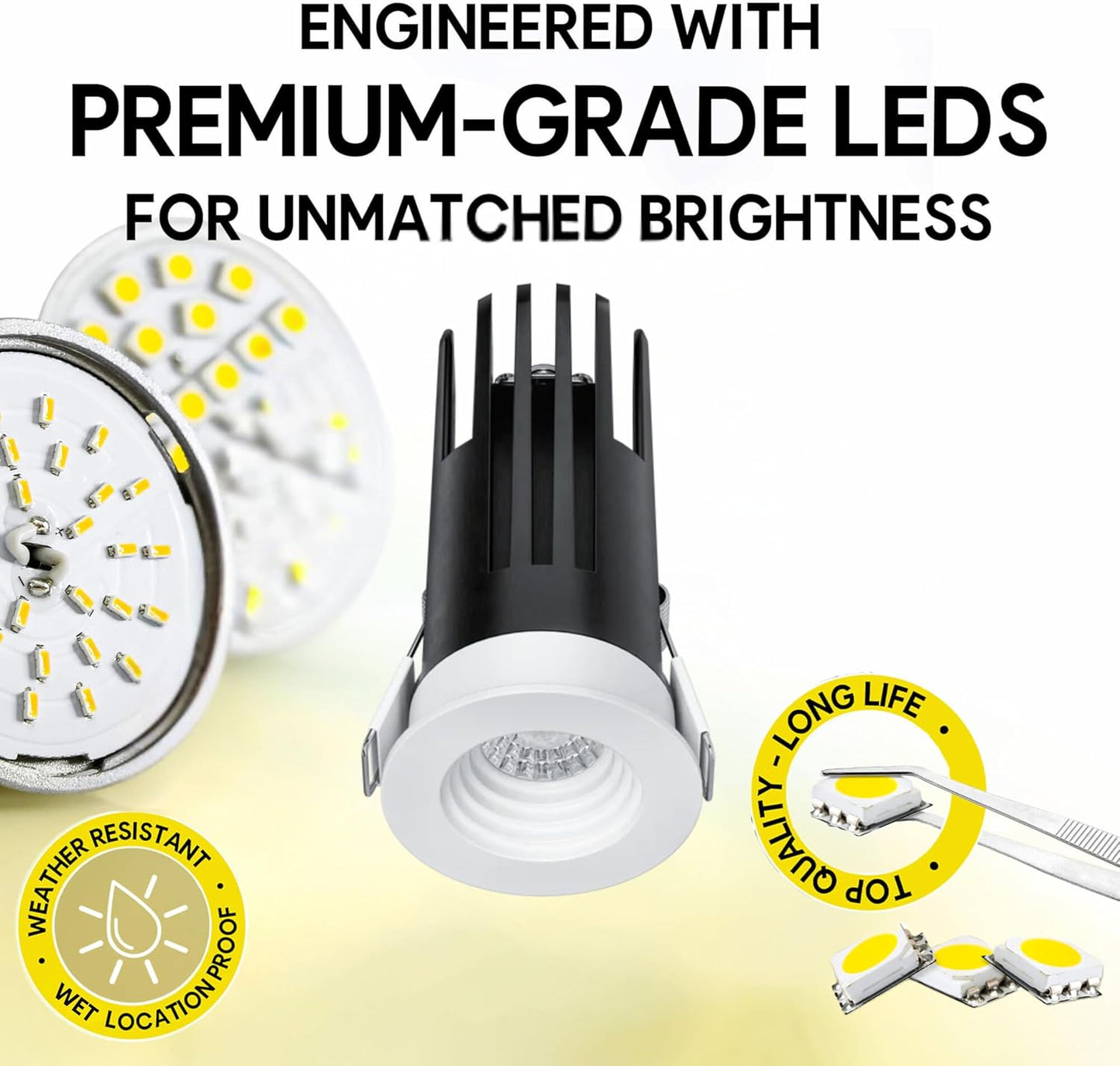 P-7475 1.5 inch Baffle Round White HO, 15W, 1100 Lumens, 5CCT Recessed Light