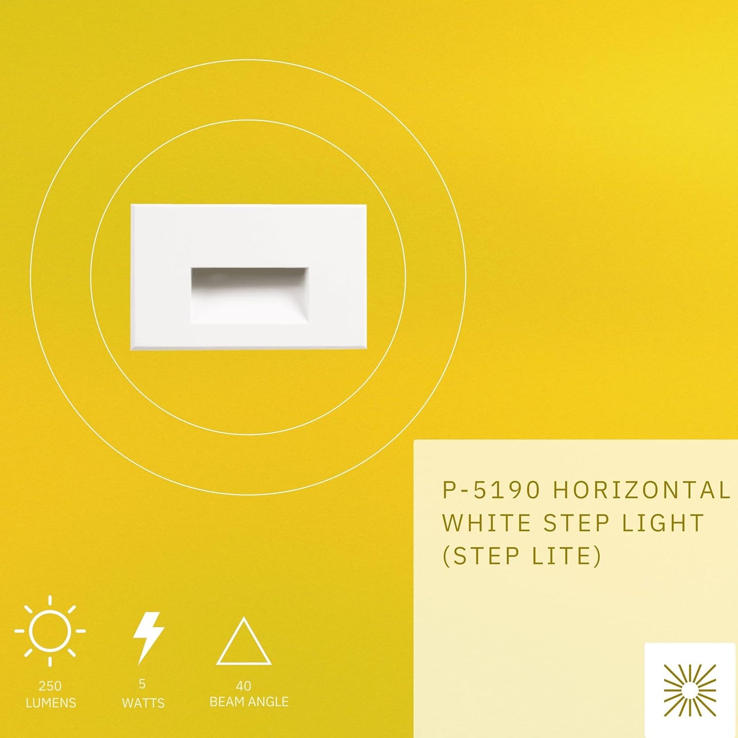 P-5190 White 5W 250 Lumens Cool White 4100k Horizontal Step Lights