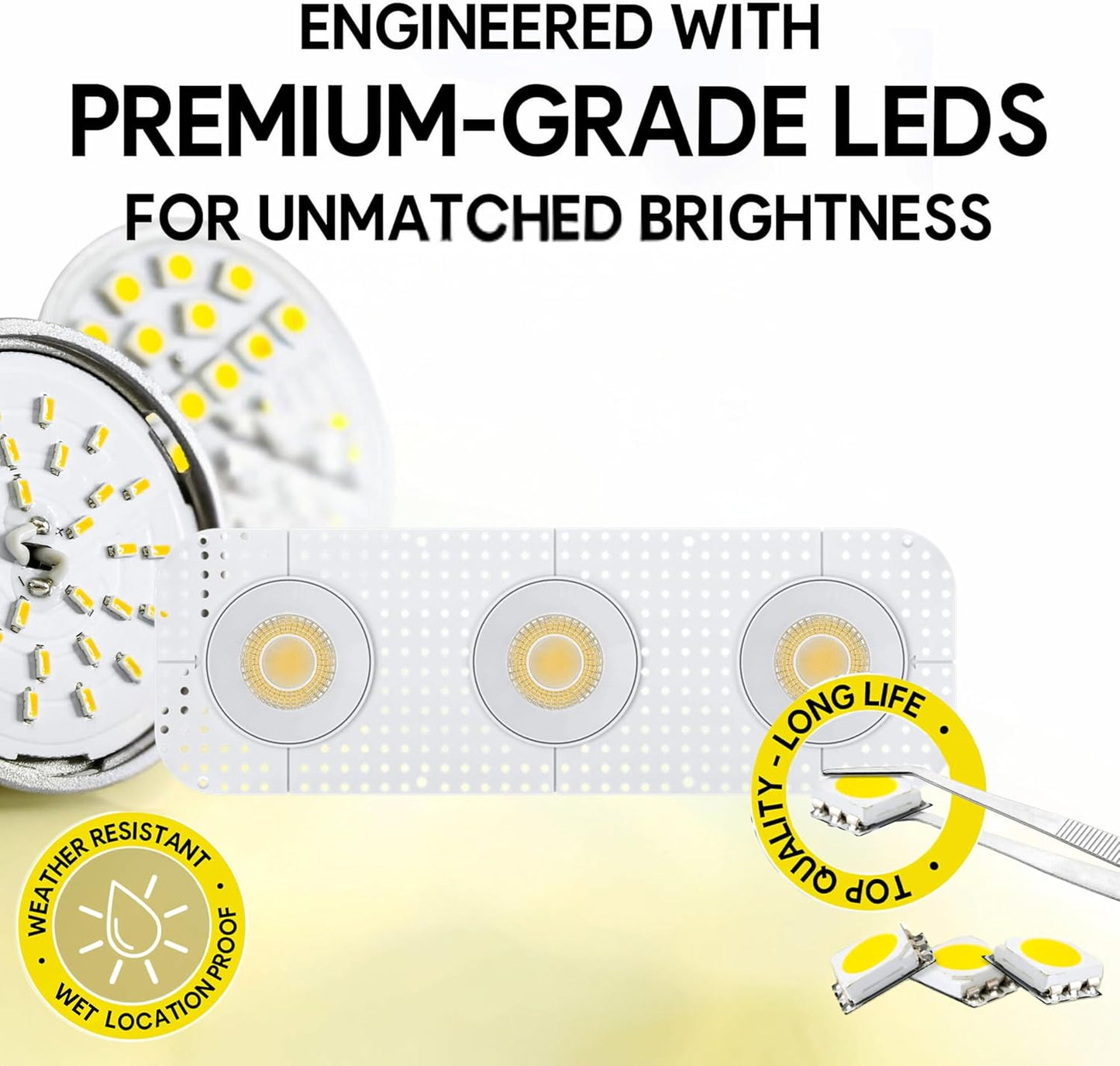 P-7457 4 inch Trimless 3 Head Round White, 45/66W, 4800/7200 Lumens, 5CCT Recessed Light