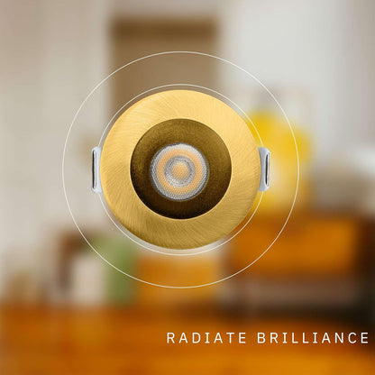P-6500 1.5 Inch Round Brushed Brass Smooth, 7 Watts, 600 Lumens 5CCT Recessed Light