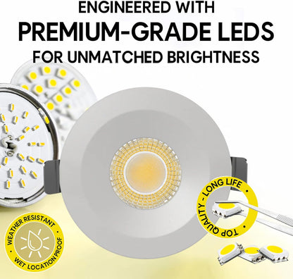 P-7492 3 inch Round White Ultra-Shallow Trim HO, 15/20W, 1400/2100 Lumens, 5CCT Recessed Light