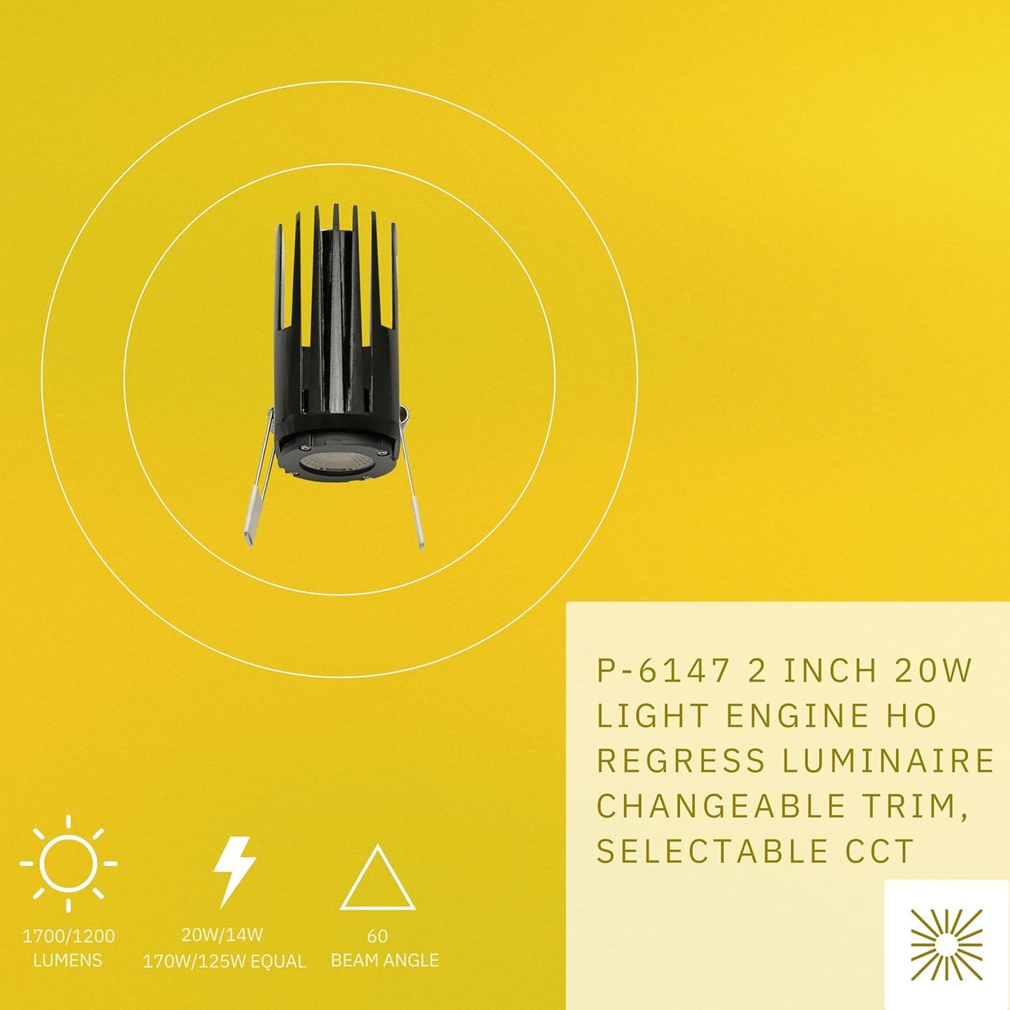 P-6147 2 Inch Engine 20W 1700/1200 Lumens 5CCT Recessed Light