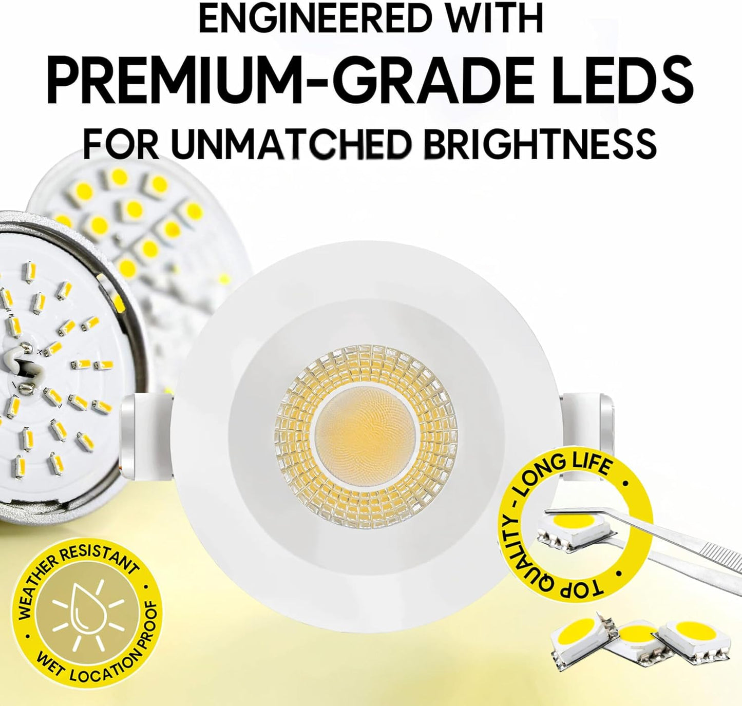P-7490 3 inch Round White Shallow Trim HO, 15/20W, 1400/2100 Lumens, 5CCT Recessed Light