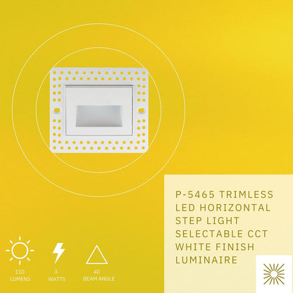 P-5465 Trimless White 3W 110 Lumens 5CCT Horizontal Step Lights