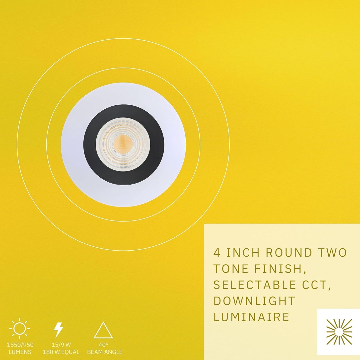 P-6447 4 Inch Round Two-Tone, 15 Watts, 1550 Lumens 5CCT Recessed Light