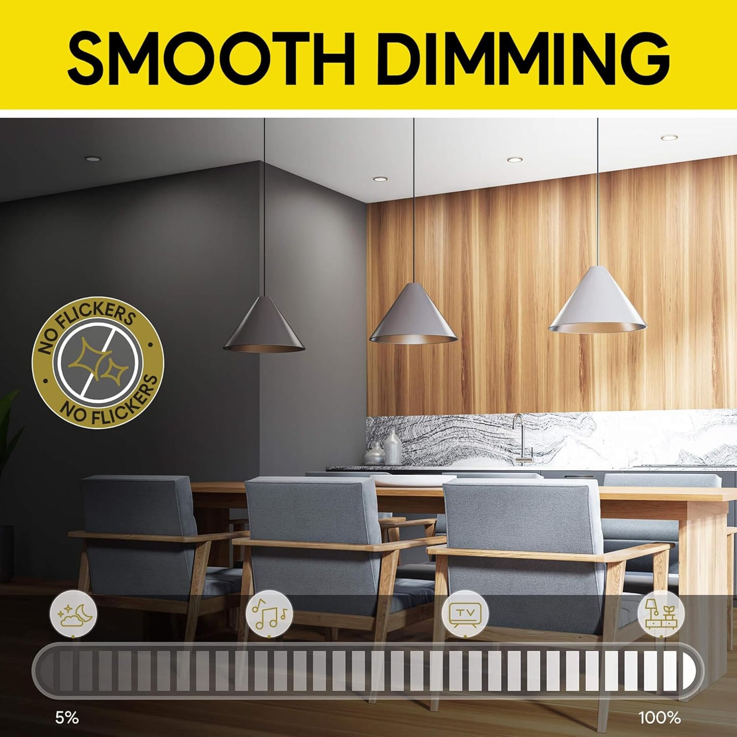 P-7433 3 inch Trimless 4 Head Round White HO, 96W, 8400 Lumens, Non-IC, 5CCT Recessed Light