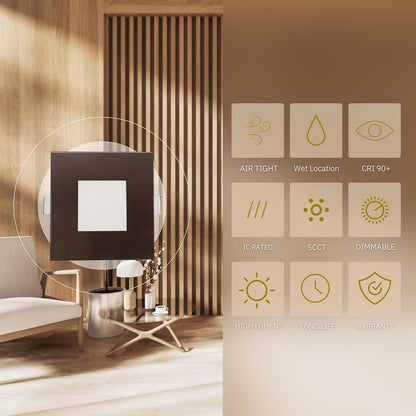 P-6220 4 Inch Square Bronze 12W 850 Lumens 5CCT Slim Light