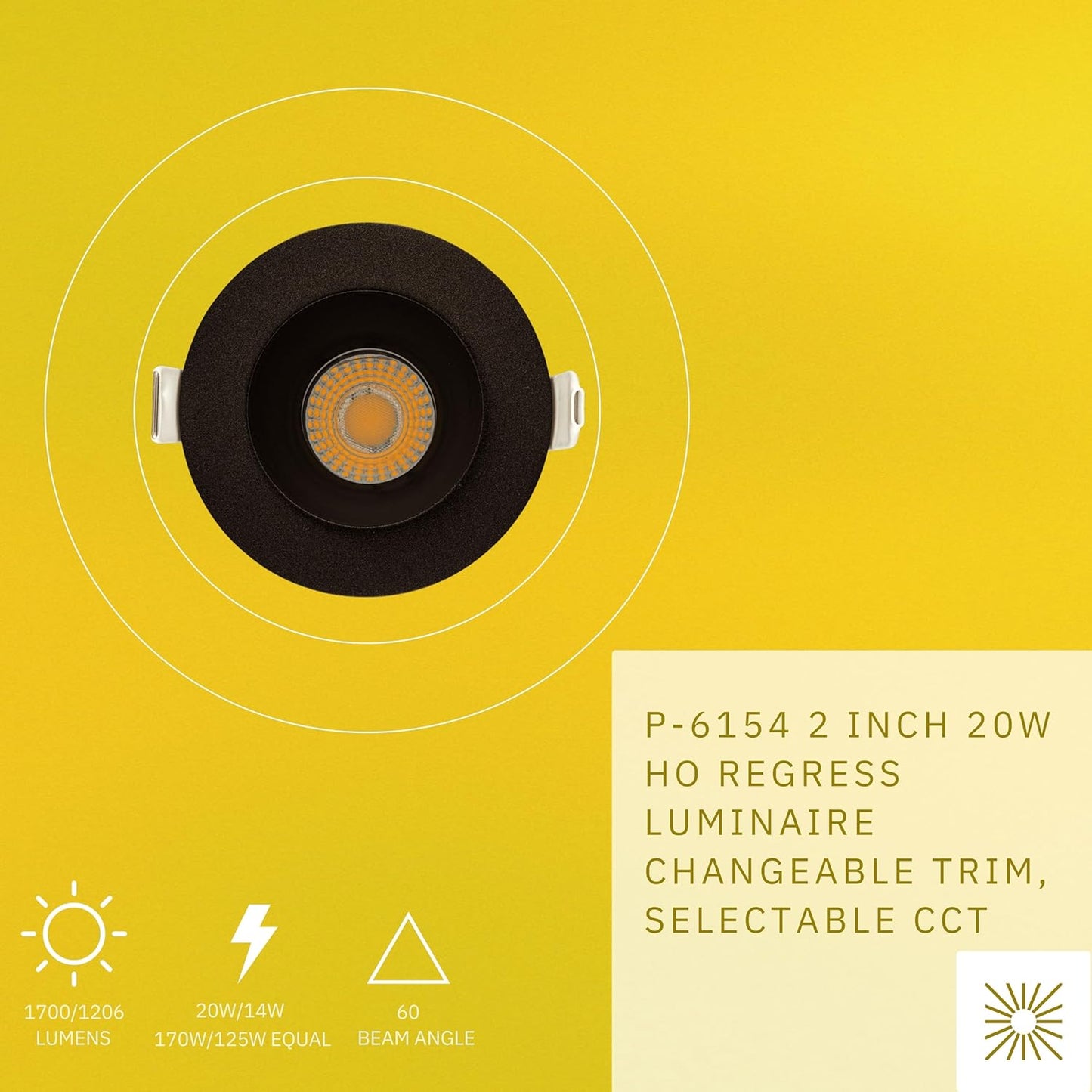 P-6154 2 Inch Bronze Round 20W 1700/1200 Lumens 5CCT Recessed Light