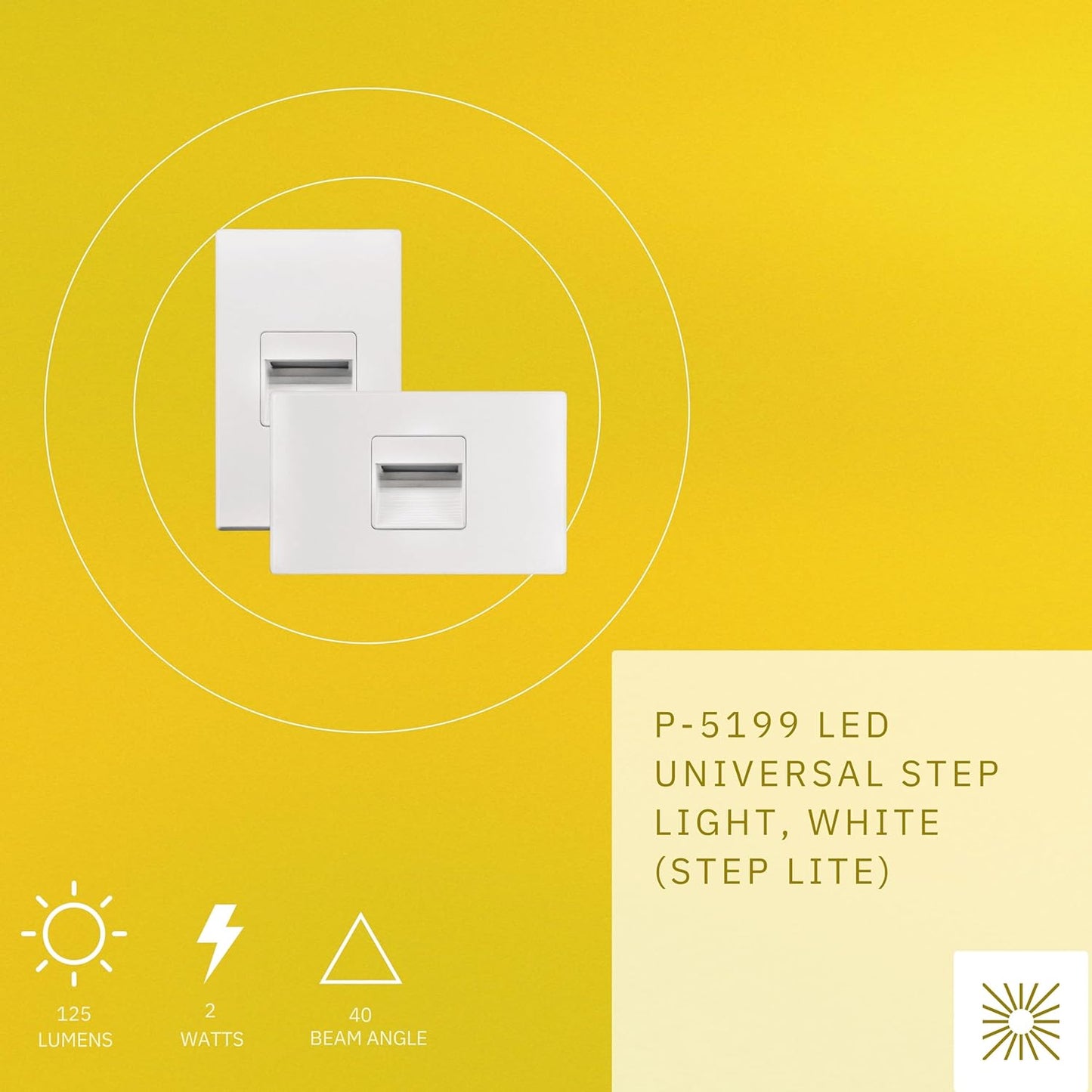 P-5199 Vertical-Horizontal White 2W 125 Lumens Super White 5k Step Light