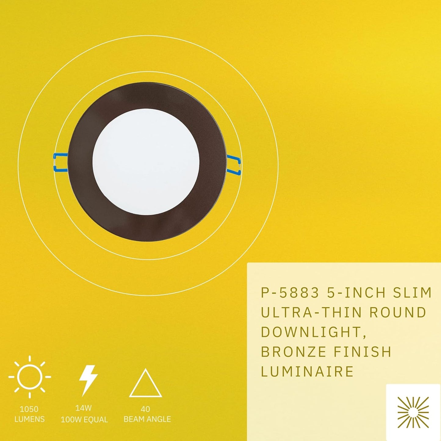P-5883 5 Inch Round Bronze 14W 1050 Lumens 5CCT Slim Ultra-Thin Light