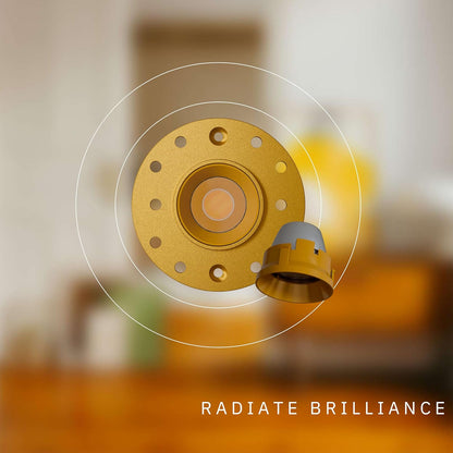 P-6564 1 Inch Trimless Round, Brass Finish 15 Watts, 1200 Lumens 5CCT Recessed Light
