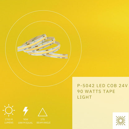 P-5042 COB LED 90W 1700M Lumens Cool White 4100k Tape Light