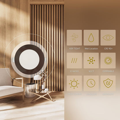 P-6208 5 Inch Round Bronze 15W 1200 Lumens 5CCT Slim Light