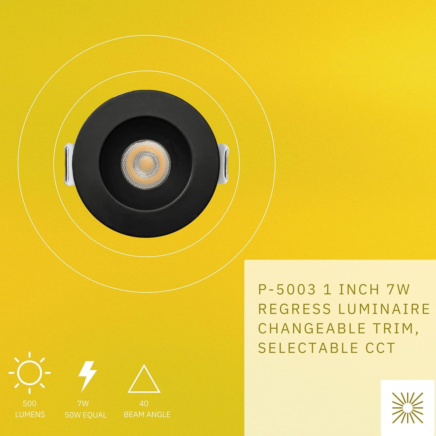 P-5003 1.5 Inch Round White 7W 500 Lumens 5CCT Recessed Light