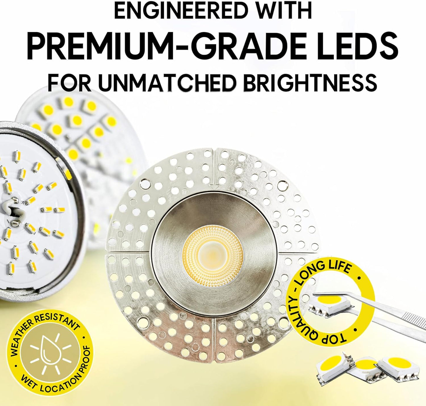 P-7145 3.5 inch Trimless Round Brushed Nickel HO 18-30W, 1700-2700 Lumens 5CCT Recessed Light