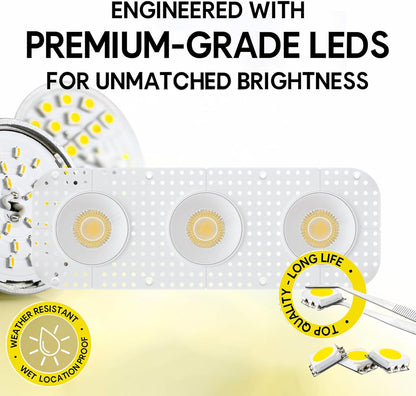 P-7414 3 inch Trimless 3 Head Round White 27W, 2550 Lumens, 5CCT Recessed Light