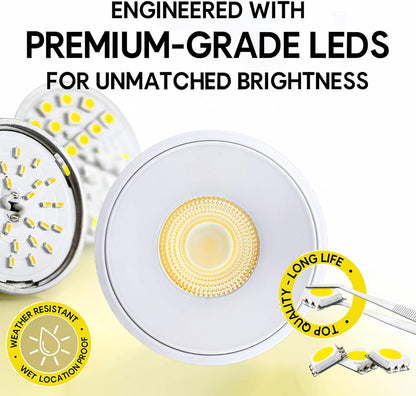 P-7117 3.5 inch Millwork Trimless Round White 15-9W, 1400-900 Lumens 5CCT Recessed Light