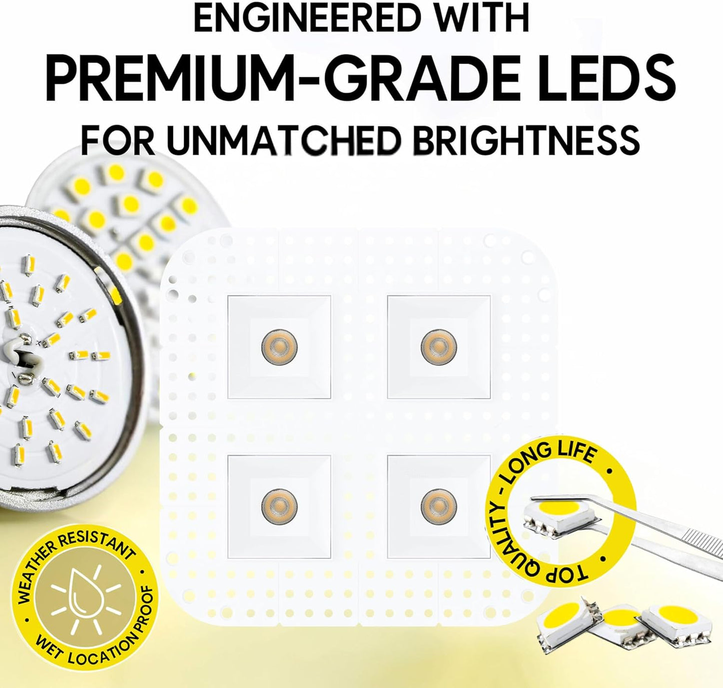 P-7394 2 inch Trimless Quadruple Head Square White 32W, 2800 Lumens, 5CCT Recessed Light