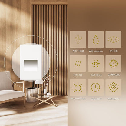 P-5187 White 3W 125 Lumens Cool White 4100k Vertical Step Lights