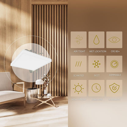 P-6626 1x1 LED Surface Mount Panel Light, 12 Watts, 1400 Lumens 5CCT