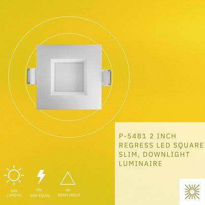 P-5481 2 Inch Square White 8W 500 Lumens 5CCT Slim Light